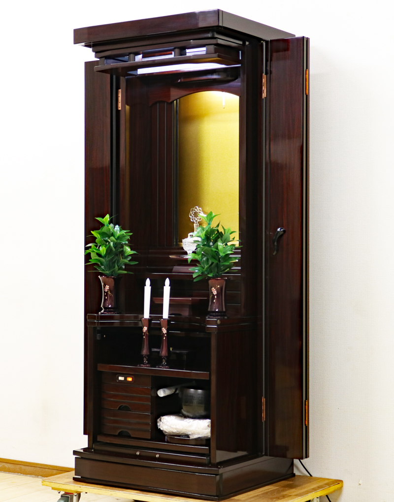 創価学会仏壇専門店桜梅桃李.comより創価学会家具調中古仏壇753紫檀ゆうぶつだん「遥」押し込みを発売致します。