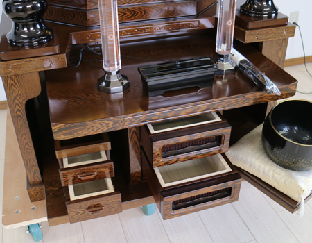 創価学会  本格厨子型中古仏壇 561「大河　収納経机型タガヤサン」定価￥2450,000-　創価学会仏壇専門店桜梅桃李.com　地区拠点個人会館に最適激安最安値