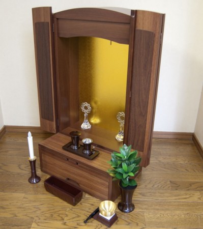 創価学会コンパクト仏壇ミニ仏壇アーチ仏具セット付き