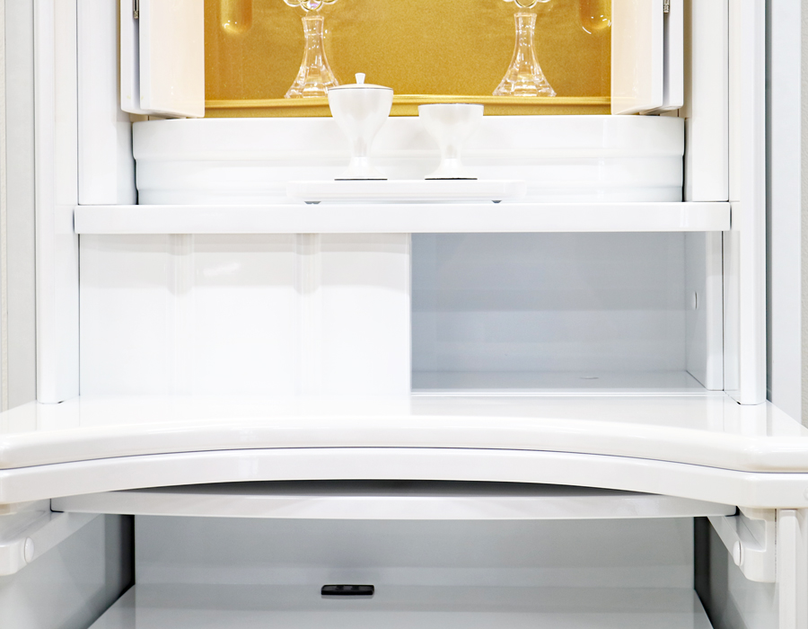 創価学会 家具調仏壇 「茜」 スーパーホワイト 電動&強化ガラス 受注