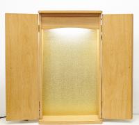 創価学会 コンパクトミニ仏壇 「エルグラン」  ライトオーク:桜梅桃李ショールーム展示しています。