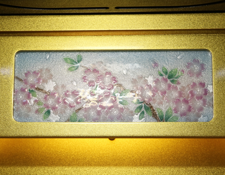 創価学会 家具調 中古仏壇　636　桜のお花の焼き物